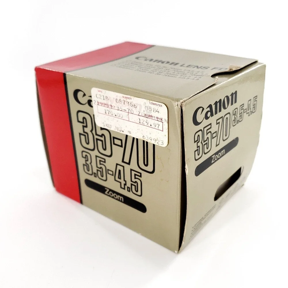 Canon FD 35-70 f/3.5-4.5 Zoom Lens w/ Caps & Box